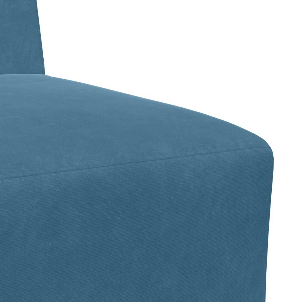 Modulsofa Enhed Uden Arme 2 Pcs Blå 55 X 74 X 82 Cm Fløjl - Billede 8