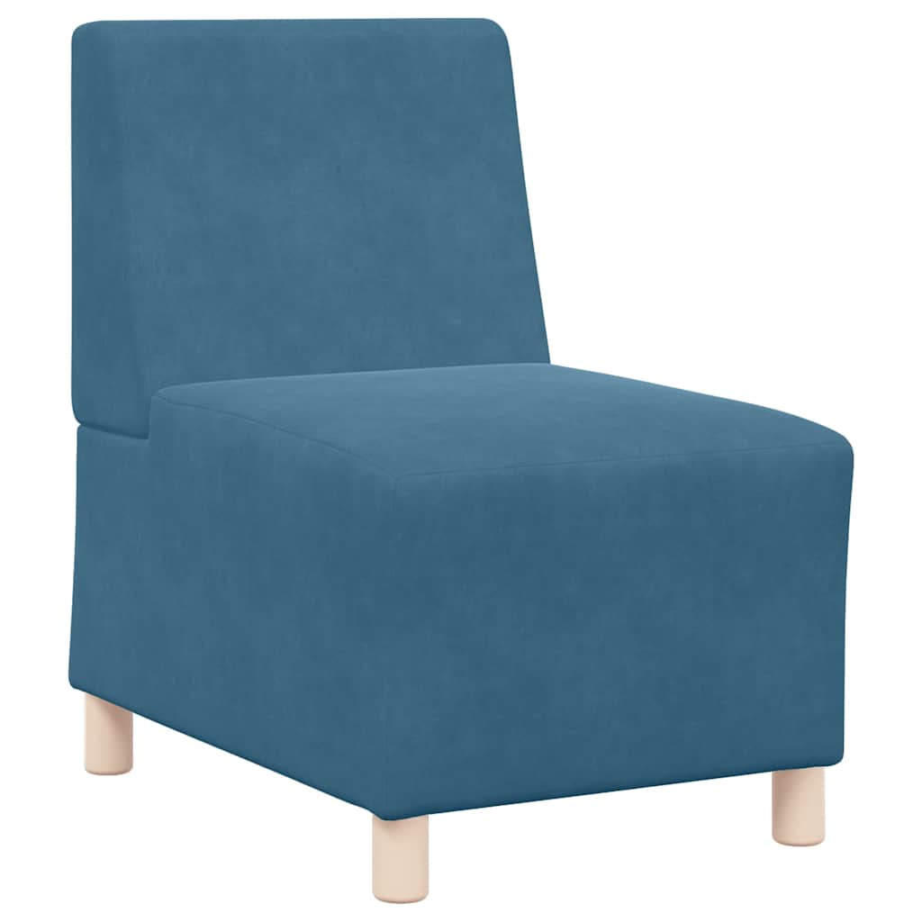 Modulsofa Enhed Uden Arme 2 Pcs Blå 55 X 74 X 82 Cm Fløjl - Billede 4