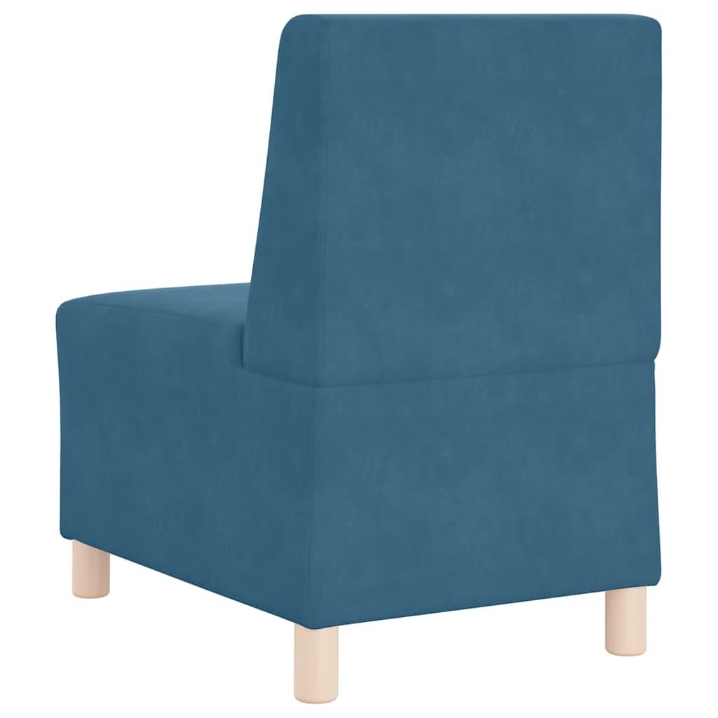 Modulsofa Enhed Uden Arme 2 Pcs Blå 55 X 74 X 82 Cm Fløjl - Billede 7