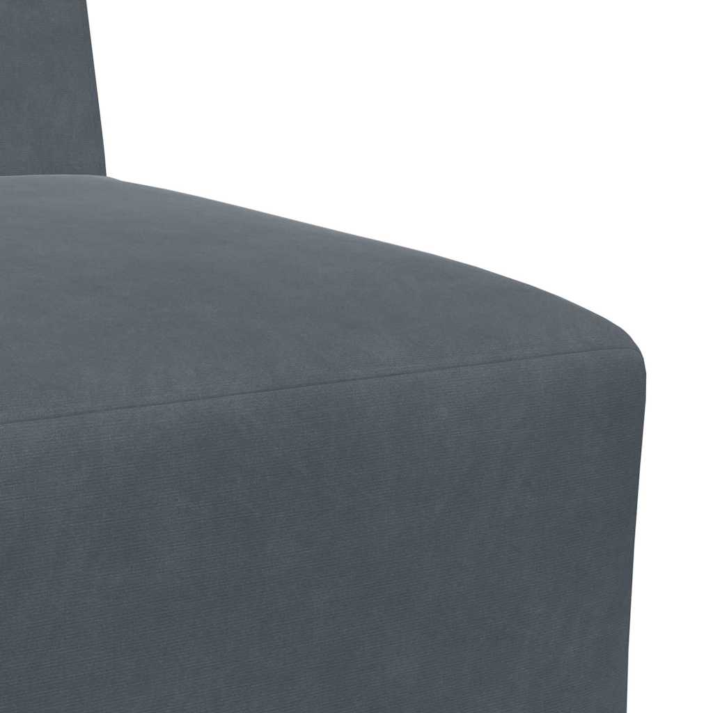Modulsofa Enhed Uden Arme 2 Pcs Mørkegrå 55 X 74 X 82 Cm Fløjl - Billede 8