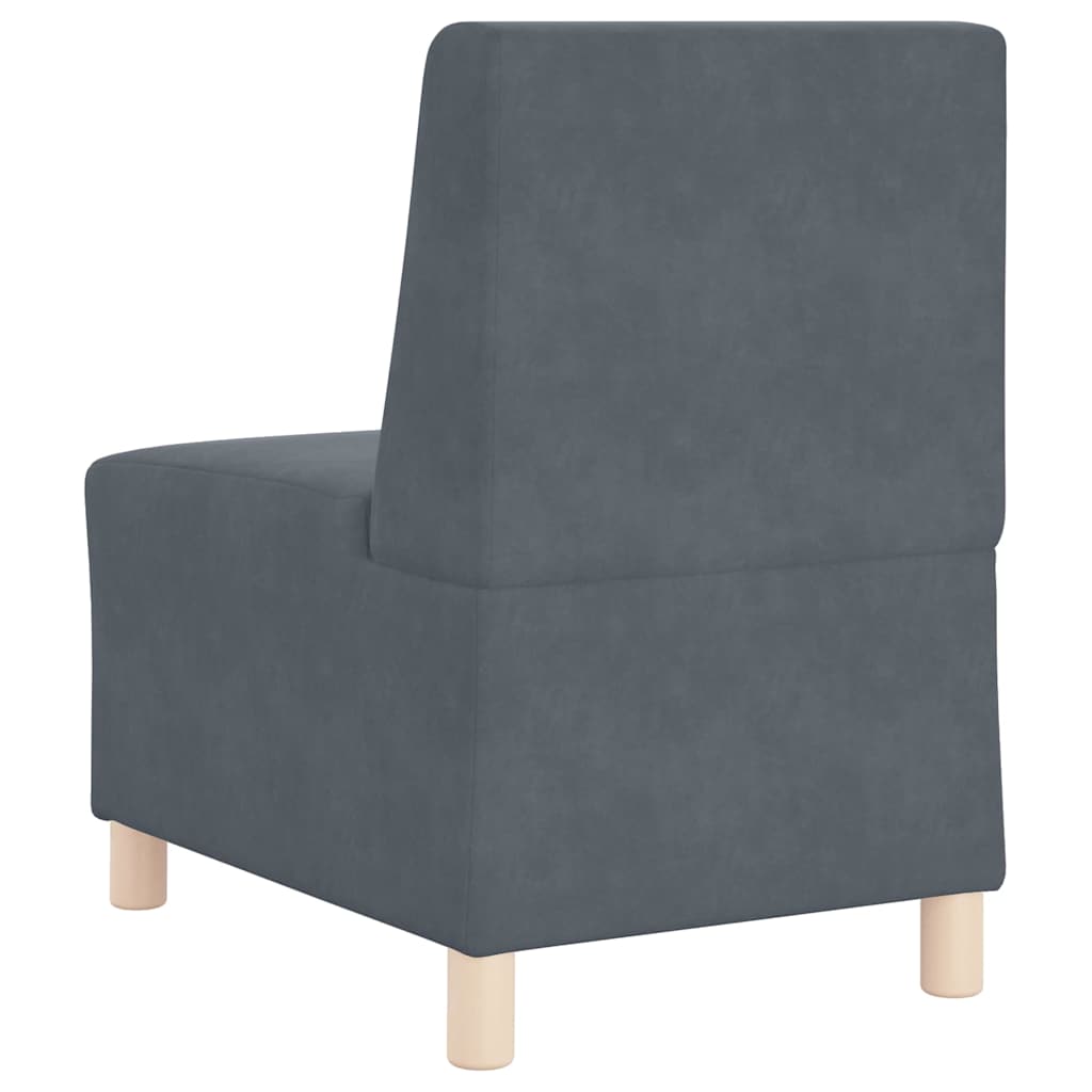 Modulsofa Enhed Uden Arme 2 Pcs Mørkegrå 55 X 74 X 82 Cm Fløjl - Billede 7