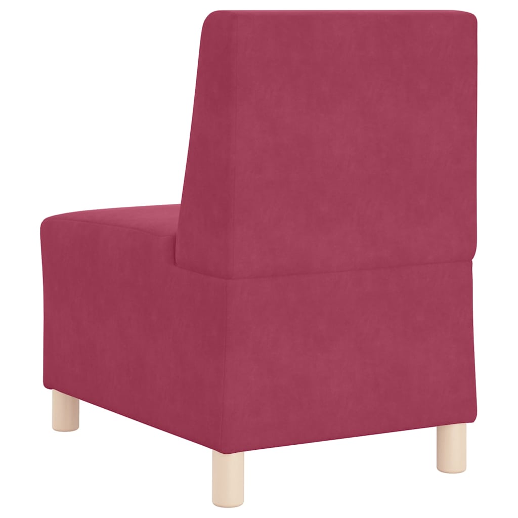 Modulsofa Enhed Uden Arme 2 Pcs Vinrød 55 X 74 X 82 Cm Fløjl - Billede 7
