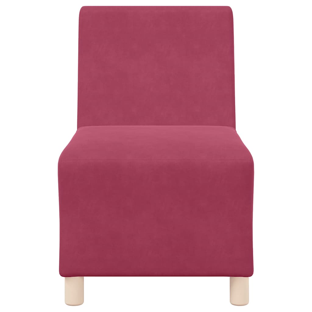 Modulsofa Enhed Uden Arme 2 Pcs Vinrød 55 X 74 X 82 Cm Fløjl - Billede 5