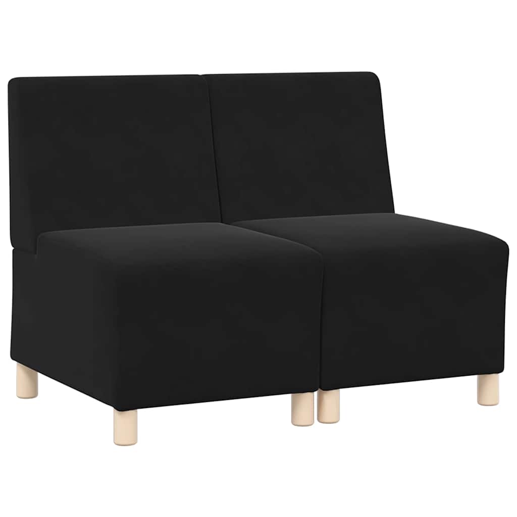 Modulsofa Enhed Uden Arme 2 Pcs Sort 55 X 74 X 82 Cm Fløjl - Billede 2