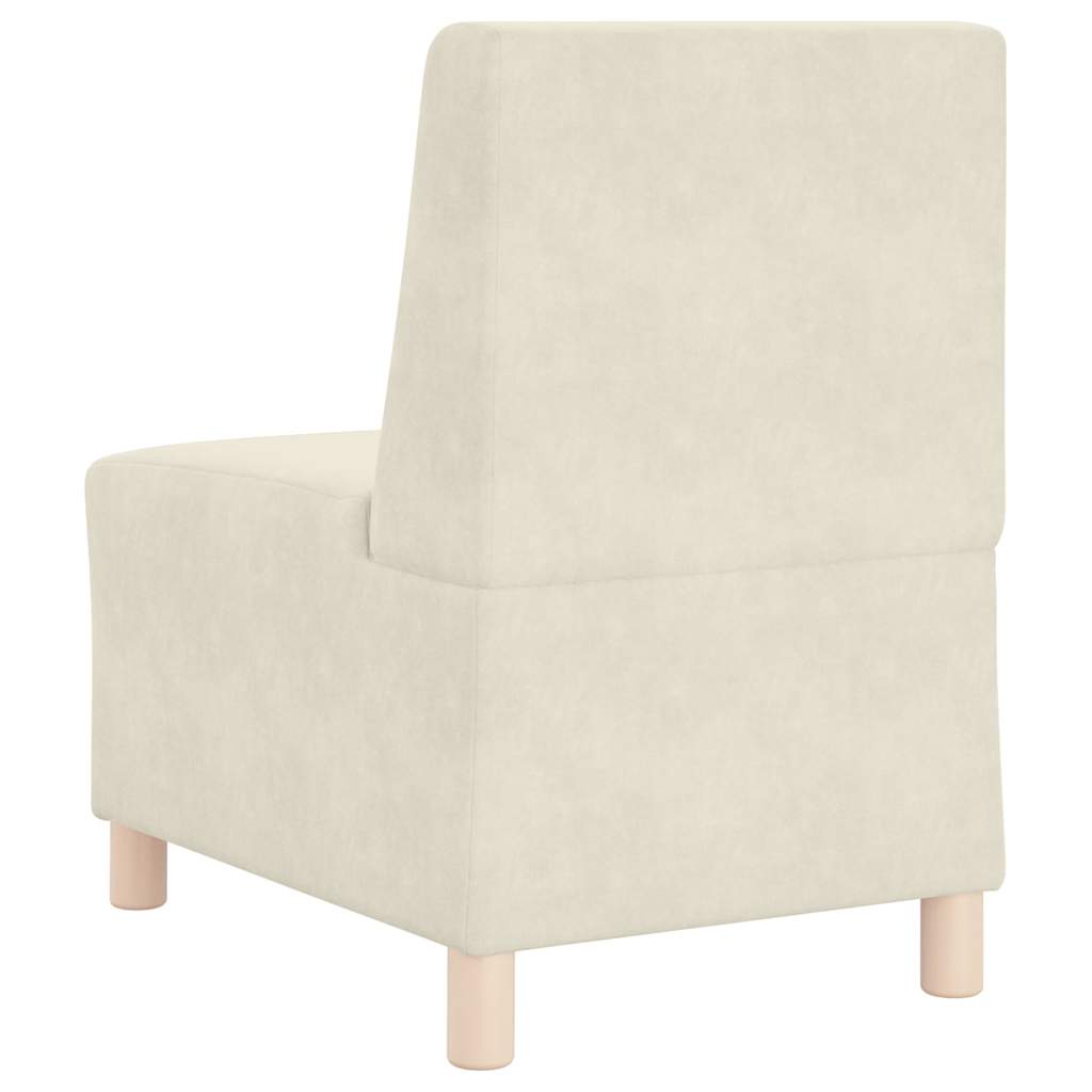 Modulsofa Enhed Uden Arme 2 Pcs Creme 55 X 74 X 82 Cm Fløjl - Billede 11