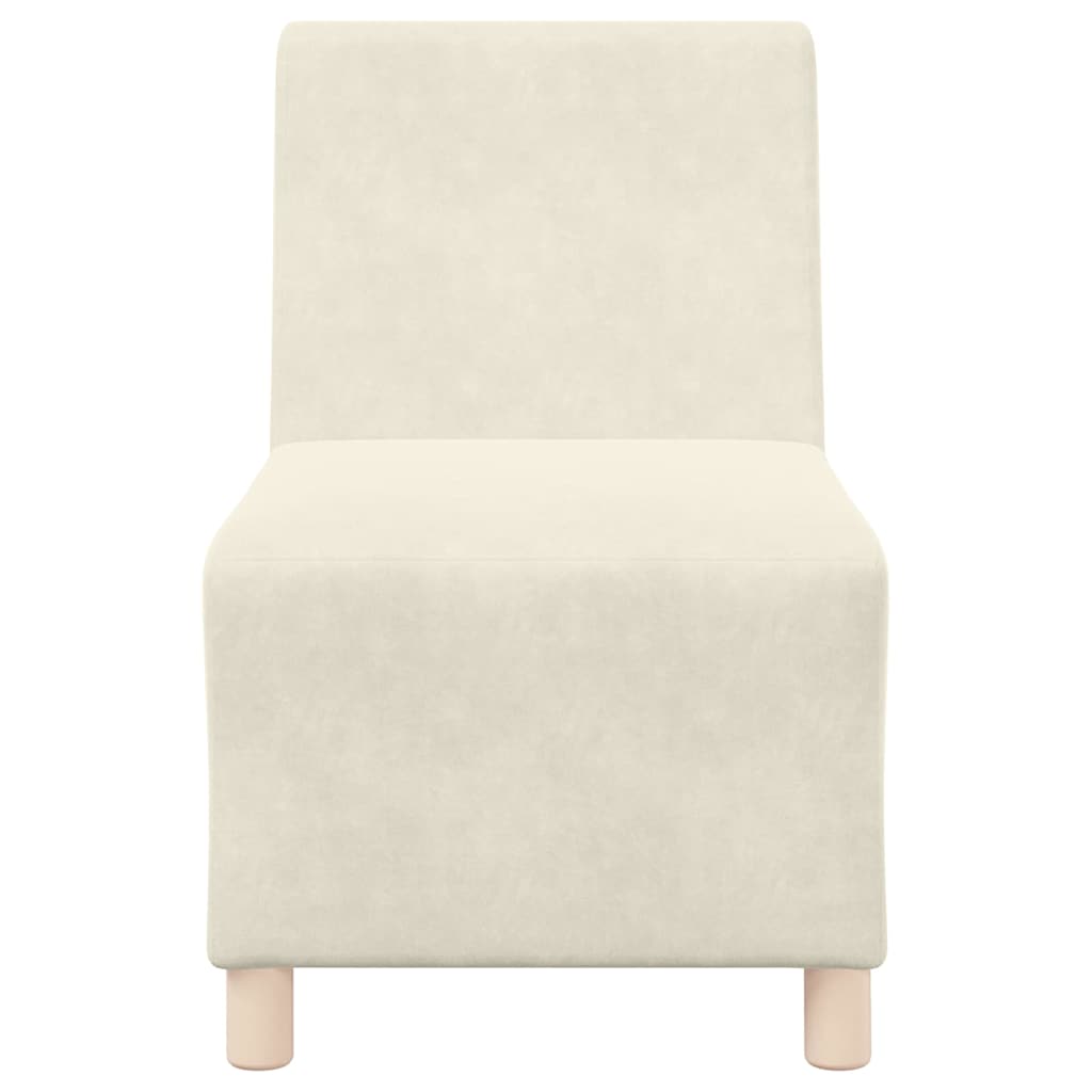 Modulsofa Enhed Uden Arme 2 Pcs Creme 55 X 74 X 82 Cm Fløjl - Billede 7