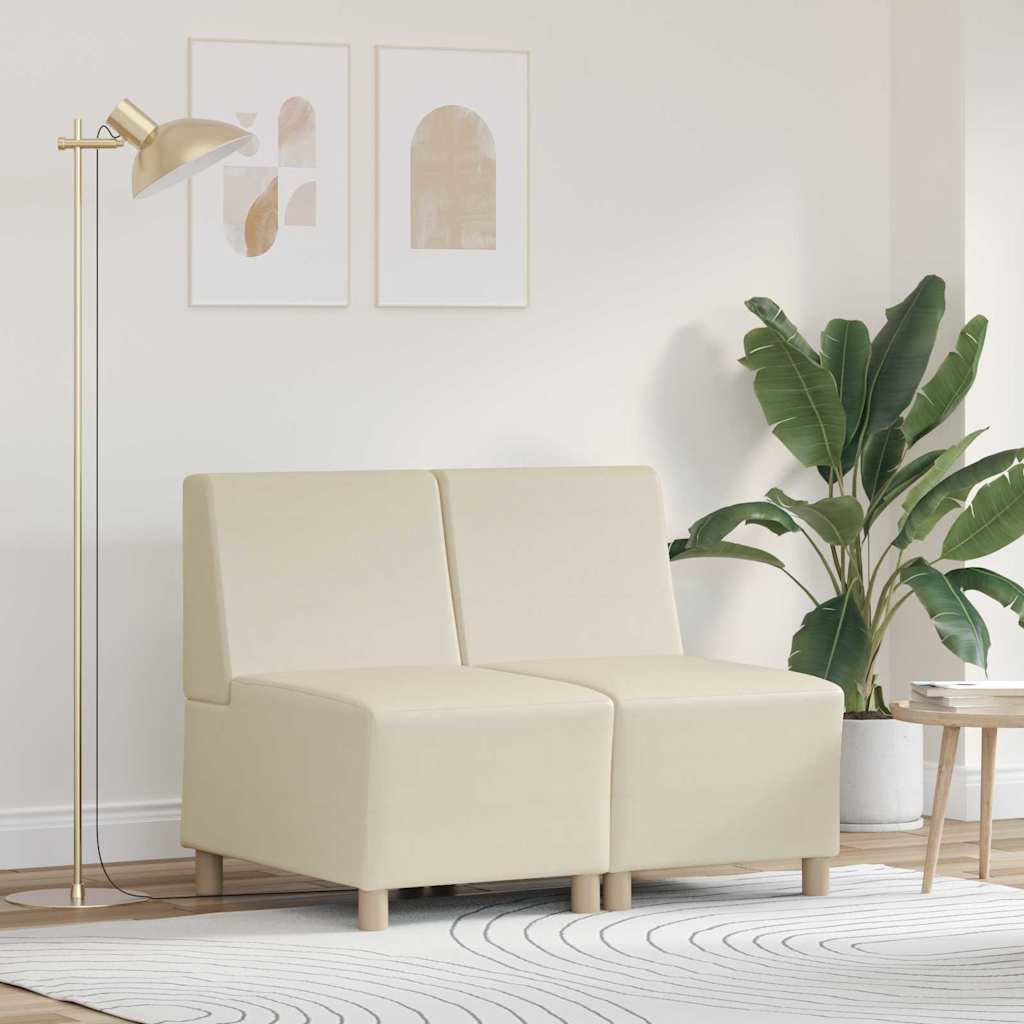 Modulsofa Enhed Uden Arme 2 Pcs Creme 55 X 74 X 82 Cm - Hovedbillede