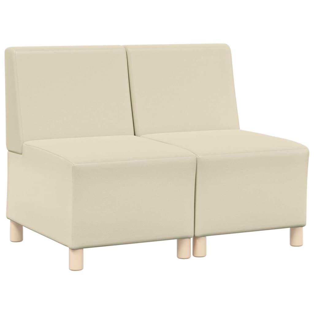 Modulsofa Enhed Uden Arme 2 Pcs Creme 55 X 74 X 82 Cm - Billede 2