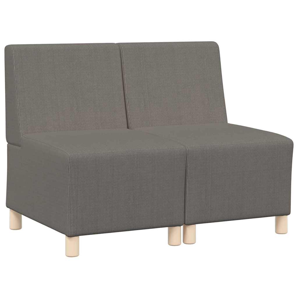 Modulsofa Enhed Uden Arme 2 Pcs Lysegrå 55 X 74 X 82 Cm - Billede 2