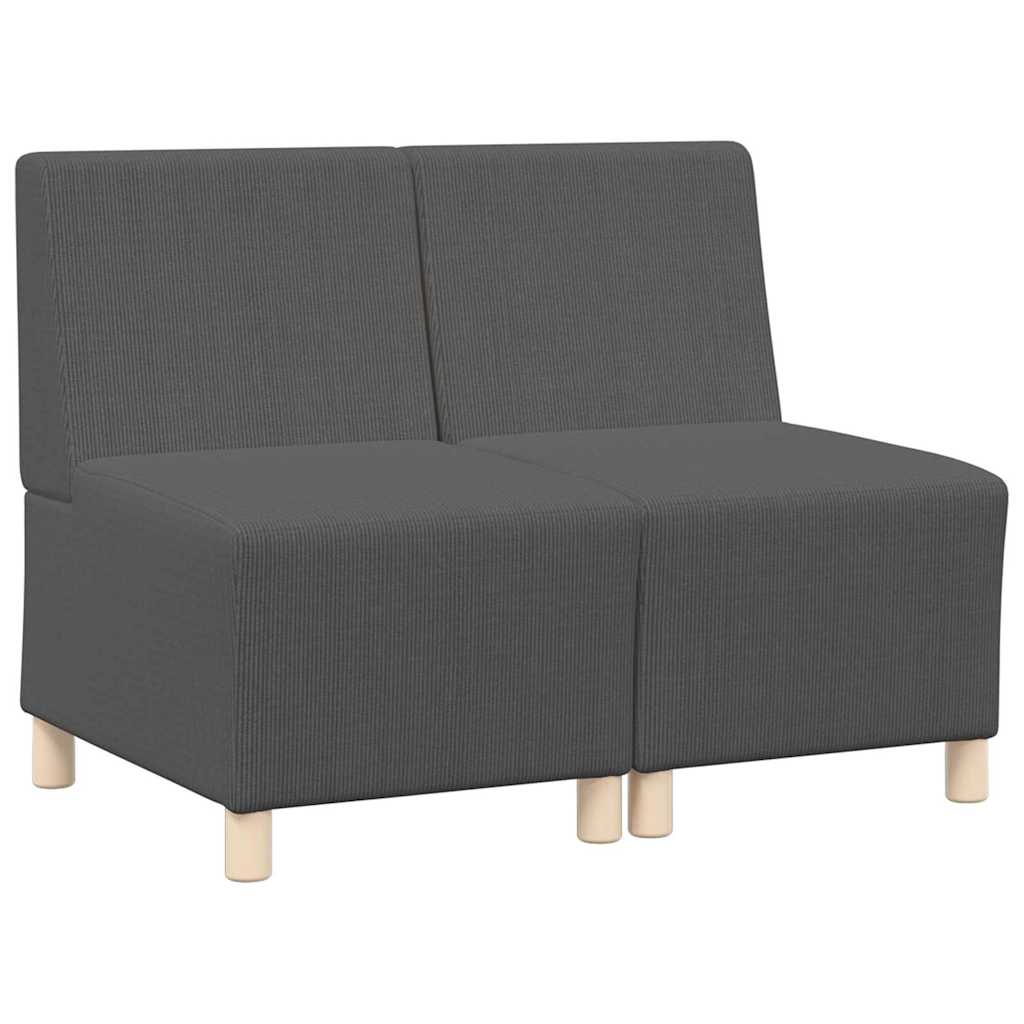 Modulsofa Enhed Uden Arme 2 Pcs Mørkegrå 55 X 74 X 82 Cm - Billede 2