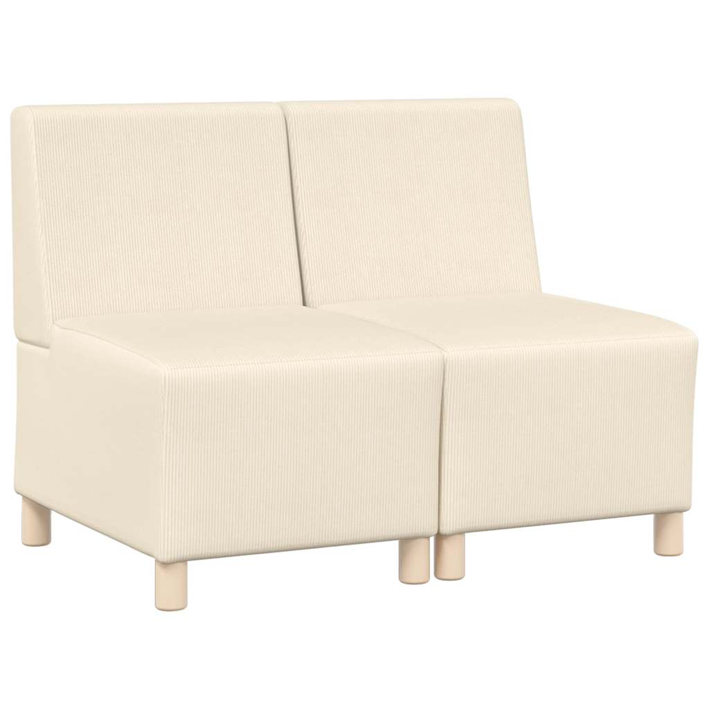 Modulsofa Enhed Uden Arme 2 Pcs Creme 55 X 74 X 82 Cm - Billede 2