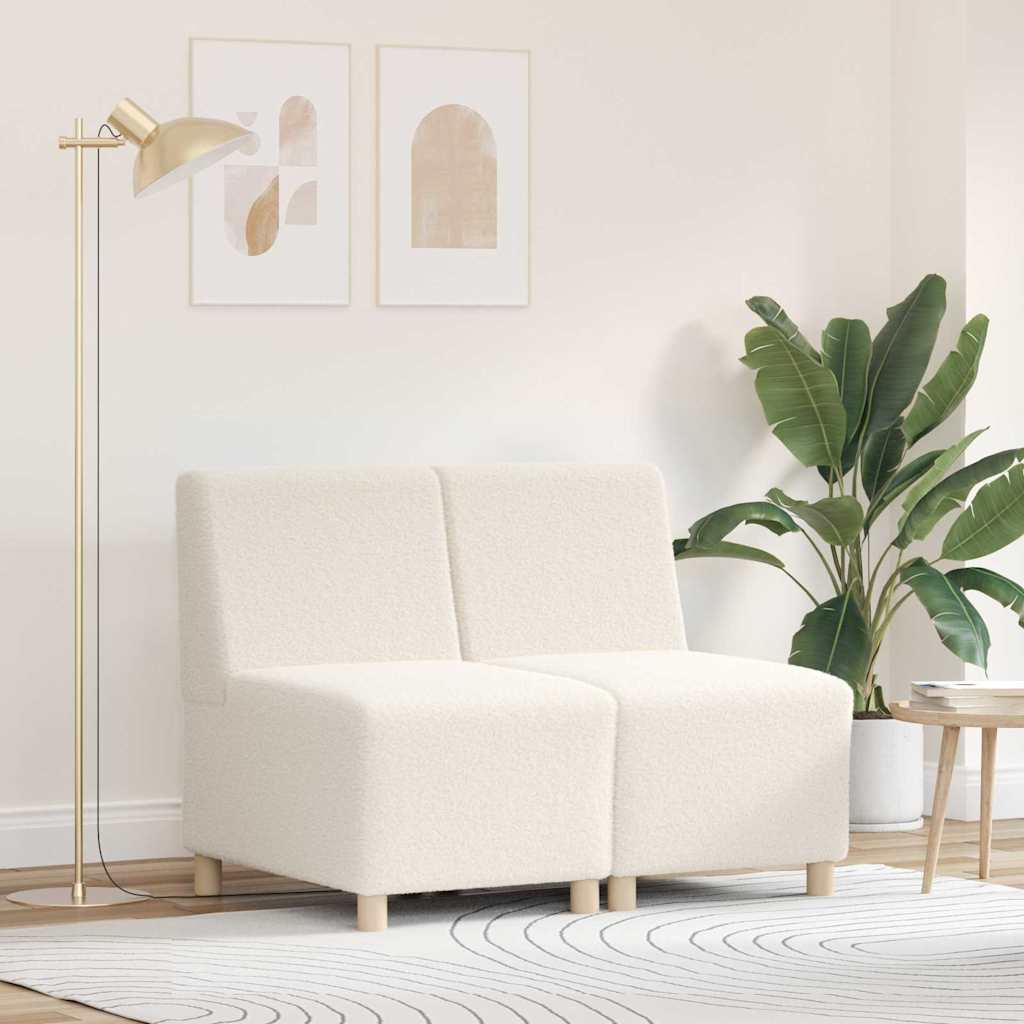 Modulsofa Enhed Uden Arme 2 Pcs Creme 55 X 74 X 82 Cm - Hovedbillede