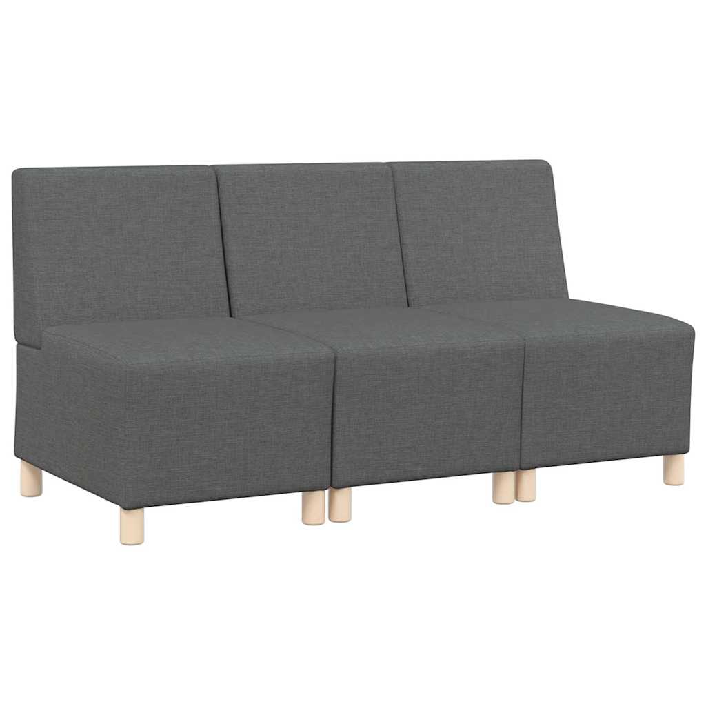Modulsofa Enhed Uden Arme 3 Pcs Mørkegrå 55 X 74 X 82 Cm Stof - Billede 2