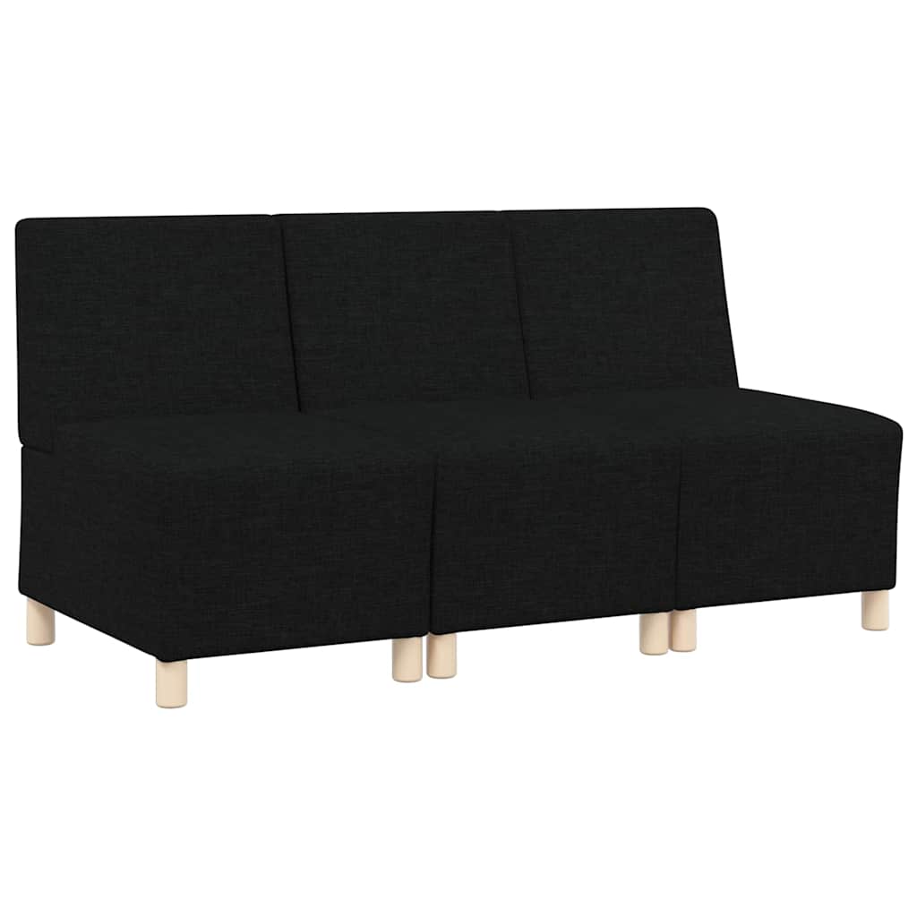 Modulsofa Enhed Uden Arme 3 Pcs Sort 55 X 74 X 82 Cm Stof - Billede 2