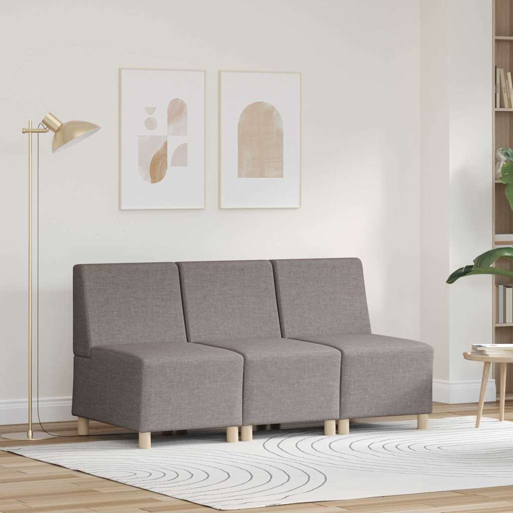 Modulsofa Enhed Uden Arme 3 Pcs Gråbrun 55 X 74 X 82 Cm Stof - Hovedbillede
