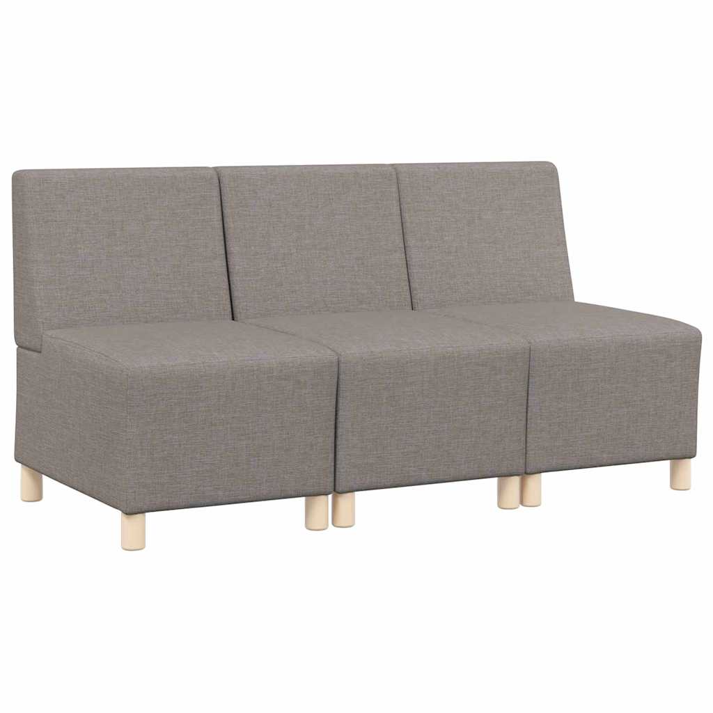 Modulsofa Enhed Uden Arme 3 Pcs Gråbrun 55 X 74 X 82 Cm Stof - Billede 2