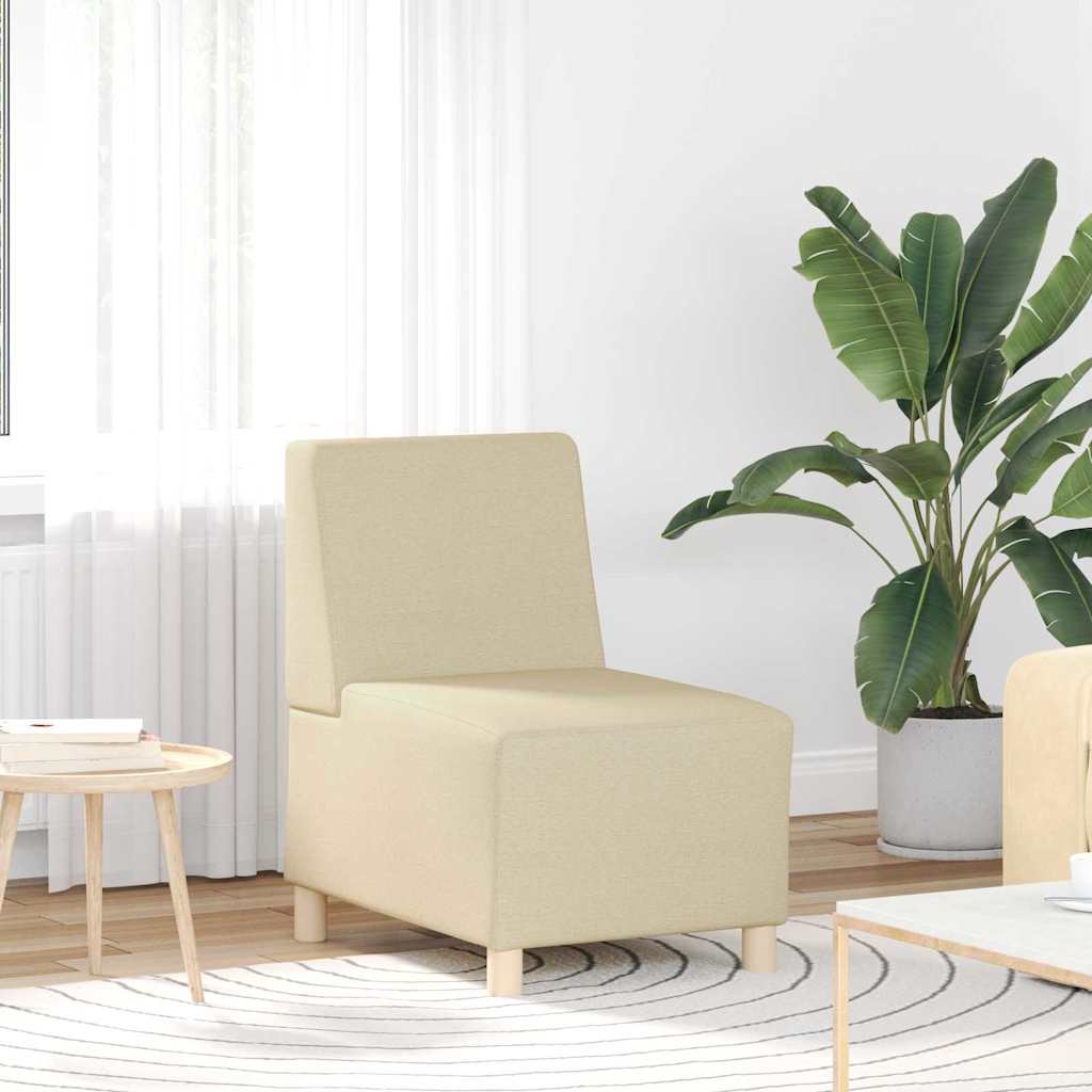 Modulsofa Enhed Uden Arme 3 Pcs Creme 55 X 74 X 82 Cm Stof - Billede 3