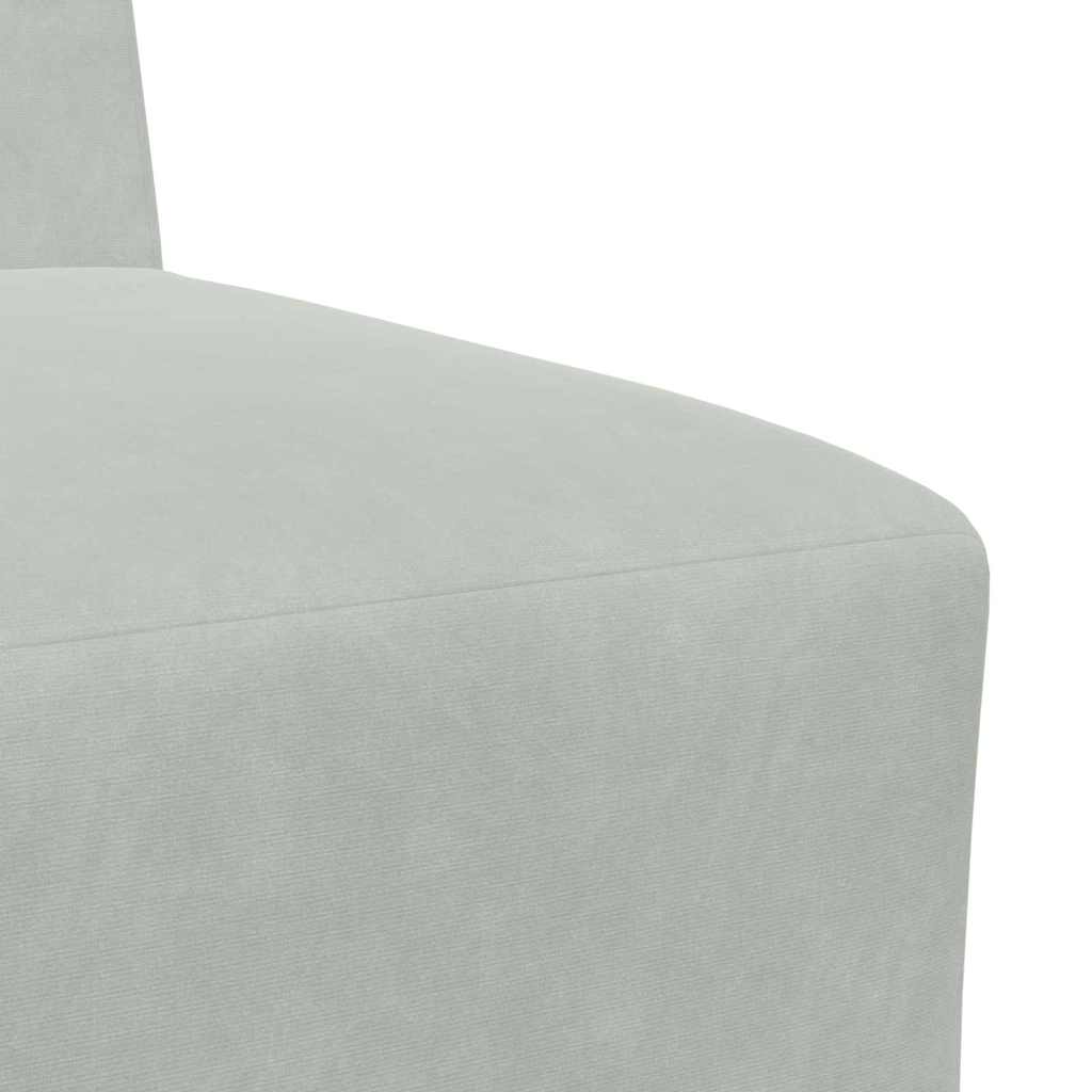 Modulsofa Enhed Uden Arme 3 Pcs Lysegrå 55 X 74 X 82 Cm Fløjl - Billede 8