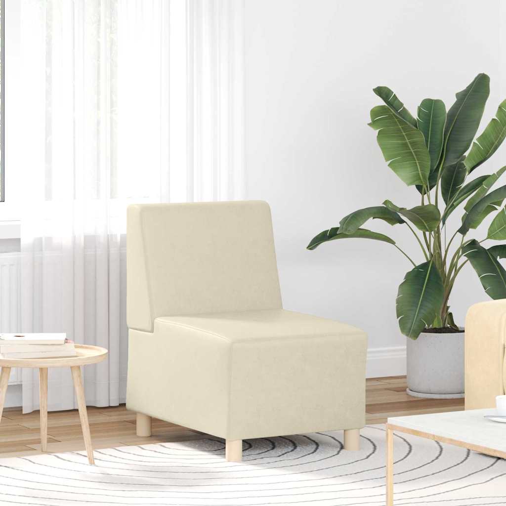 Modulsofa Enhed Uden Arme 3 Pcs Creme 55 X 74 X 82 Cm - Billede 3