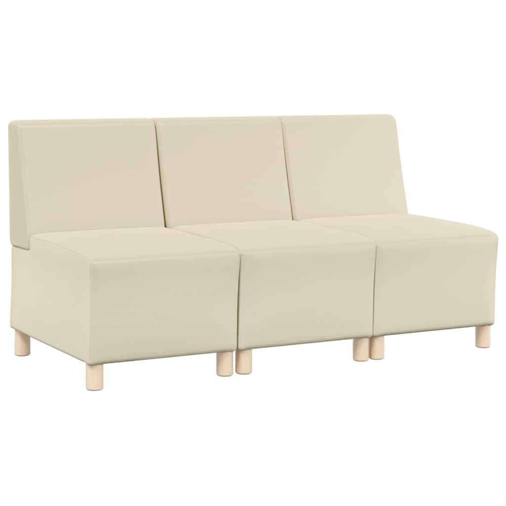 Modulsofa Enhed Uden Arme 3 Pcs Creme 55 X 74 X 82 Cm - Billede 2