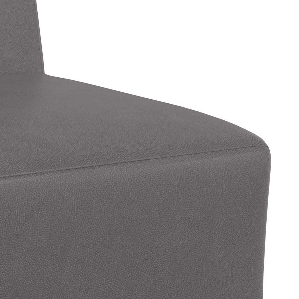 Modulsofa Enhed Uden Arme 3 Pcs Grå 55 X 74 X 82 Cm Faux Læder - Billede 8