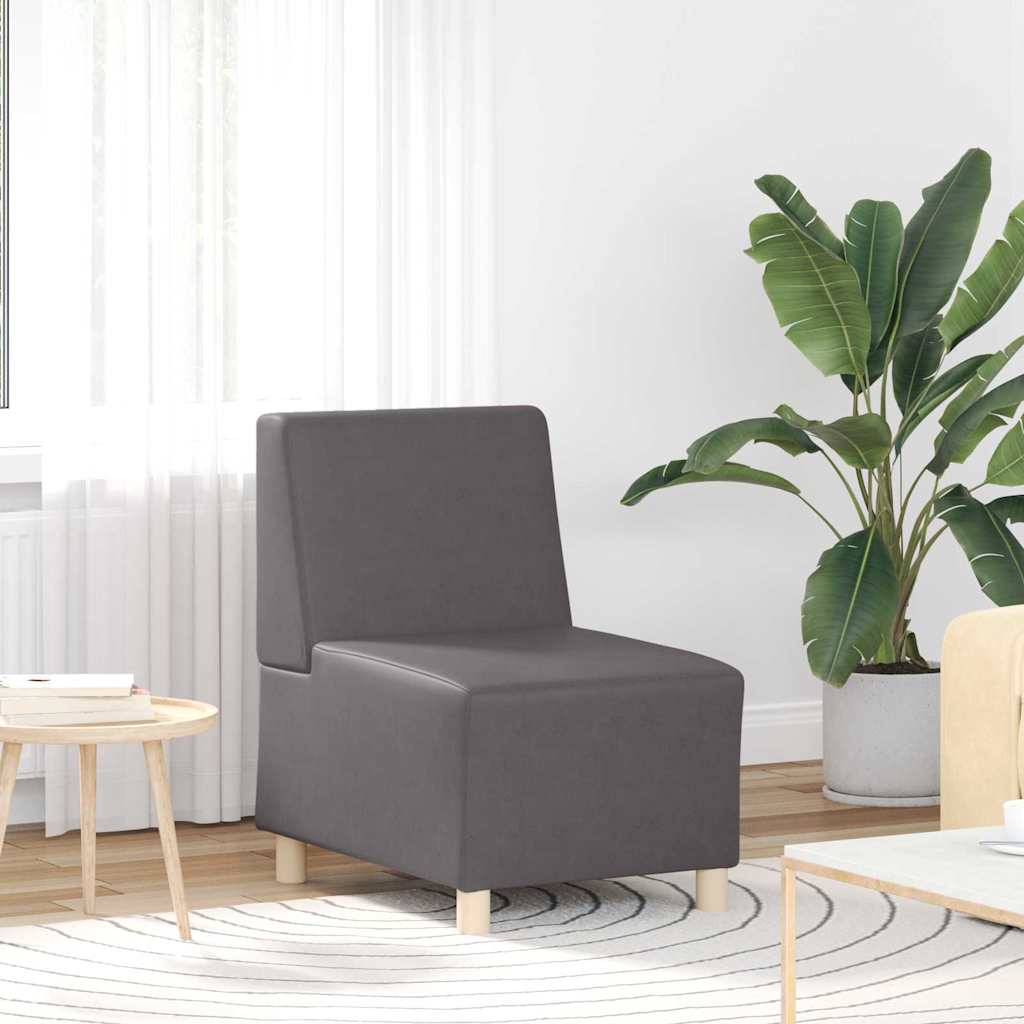 Modulsofa Enhed Uden Arme 3 Pcs Grå 55 X 74 X 82 Cm Faux Læder - Billede 3
