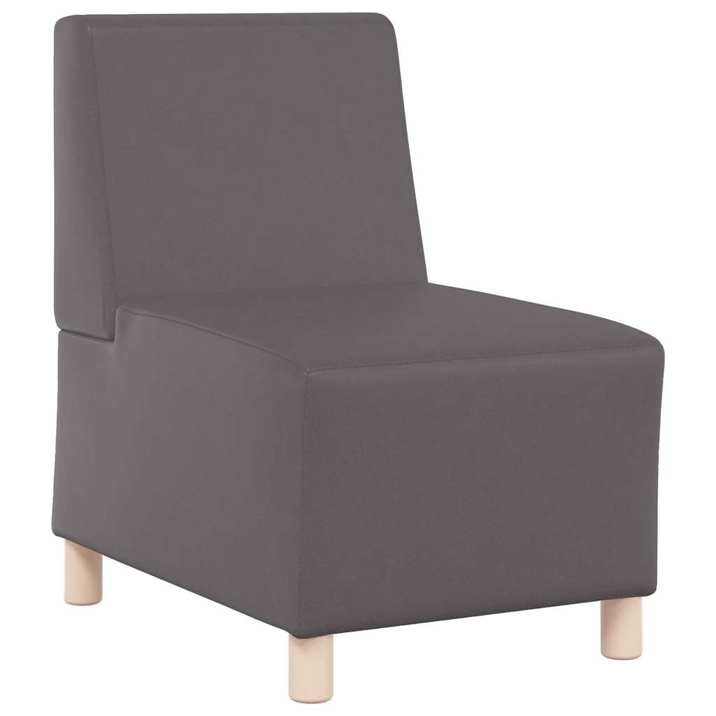 Modulsofa Enhed Uden Arme 3 Pcs Grå 55 X 74 X 82 Cm Faux Læder - Billede 4