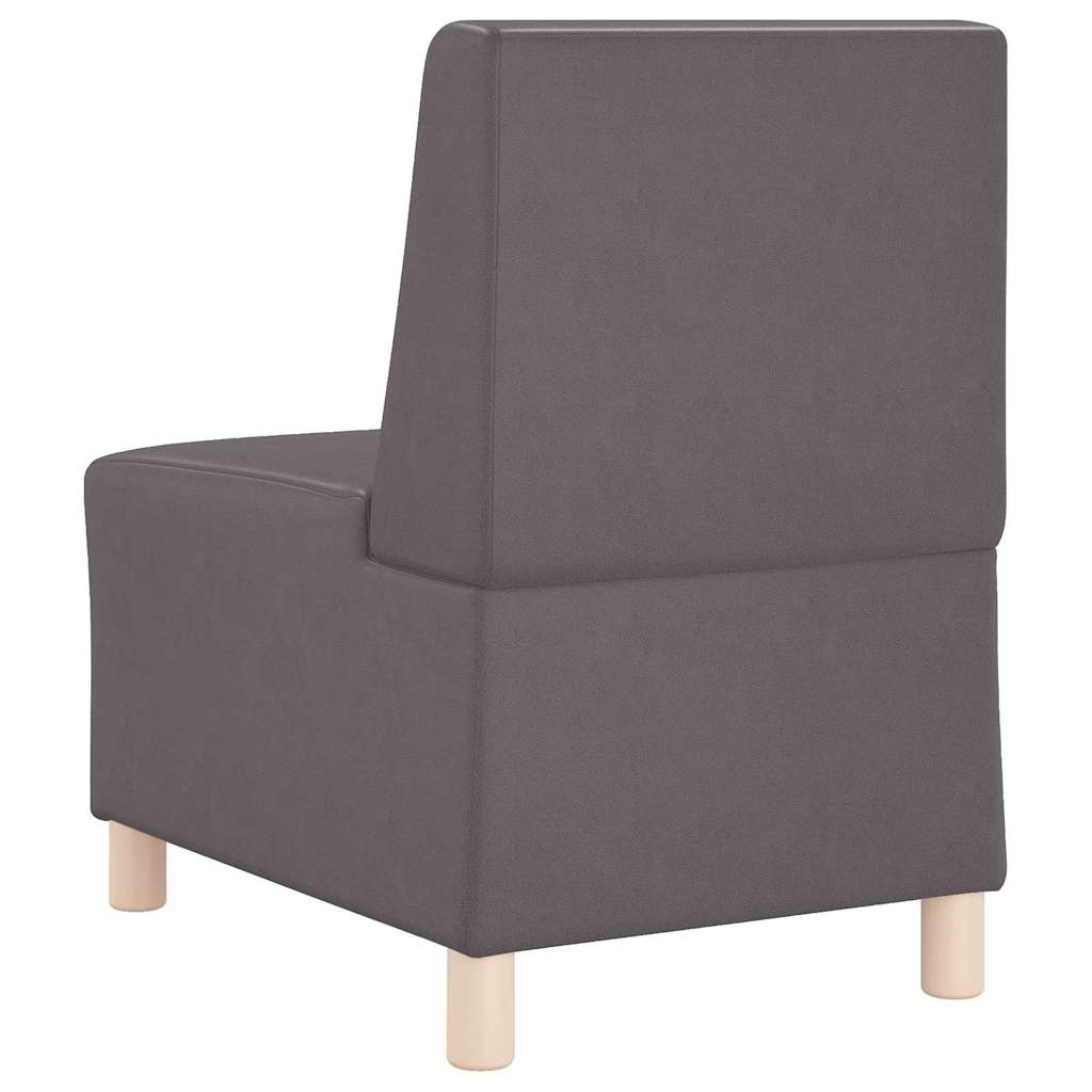 Modulsofa Enhed Uden Arme 3 Pcs Grå 55 X 74 X 82 Cm Faux Læder - Billede 7