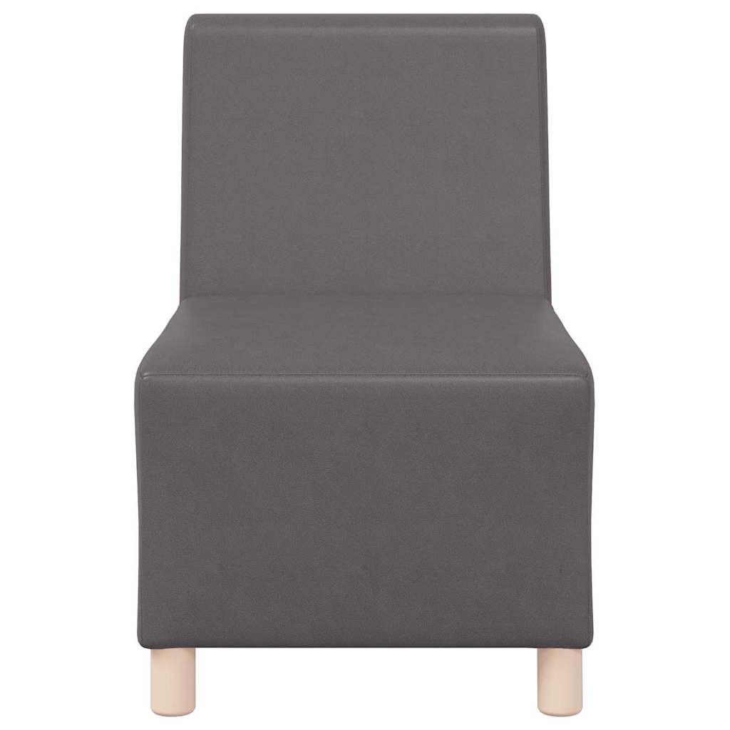 Modulsofa Enhed Uden Arme 3 Pcs Grå 55 X 74 X 82 Cm Faux Læder - Billede 5
