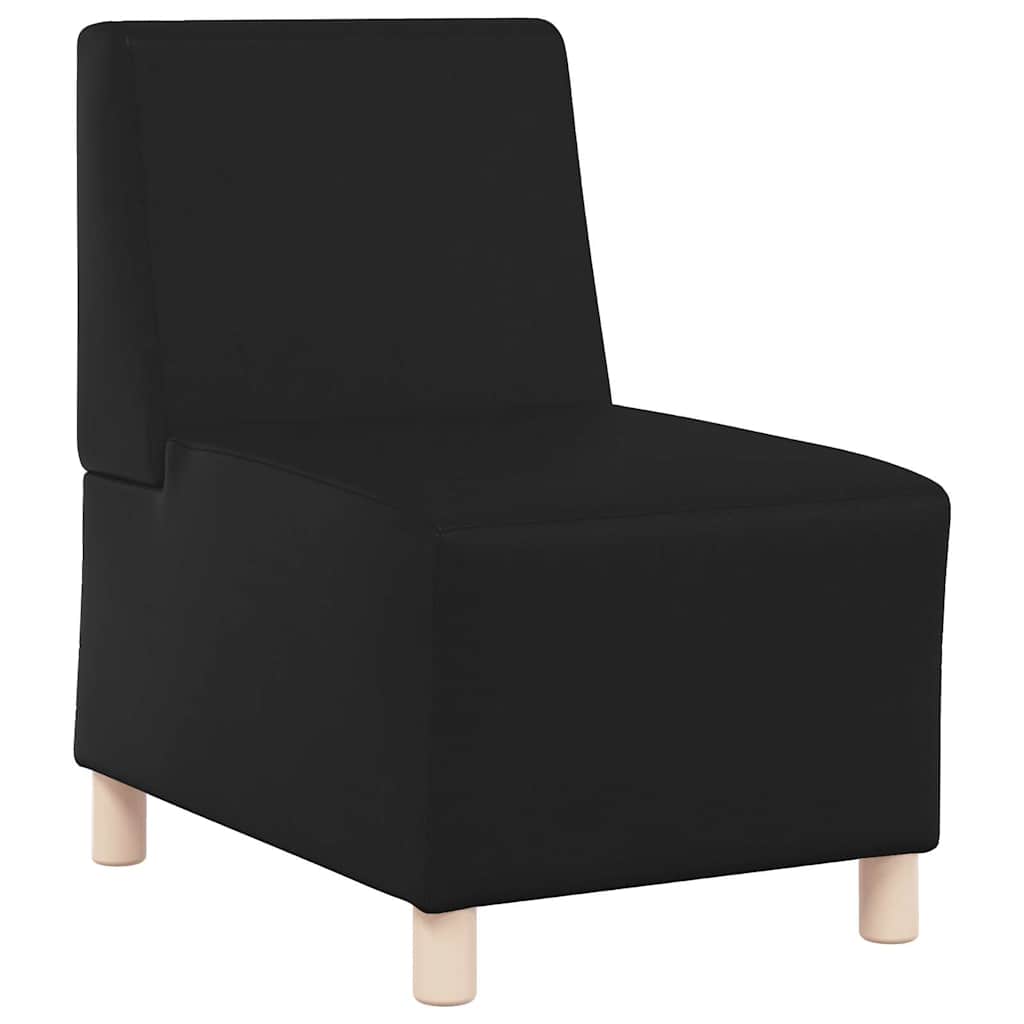 Modulsofa Enhed Uden Arme 3 Pcs Sort 55 X 74 X 82 Cm Faux Læder - Billede 4