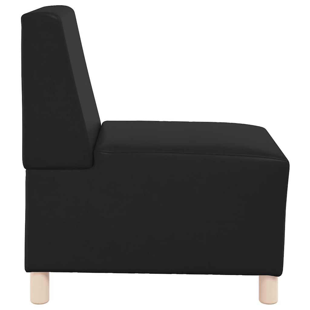 Modulsofa Enhed Uden Arme 3 Pcs Sort 55 X 74 X 82 Cm Faux Læder - Billede 6