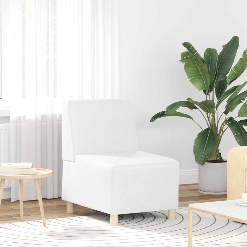 Modulsofa Enhed Uden Arme 3 Pcs Hvid 55 X 74 X 82 Cm Faux Læder - Billede 3