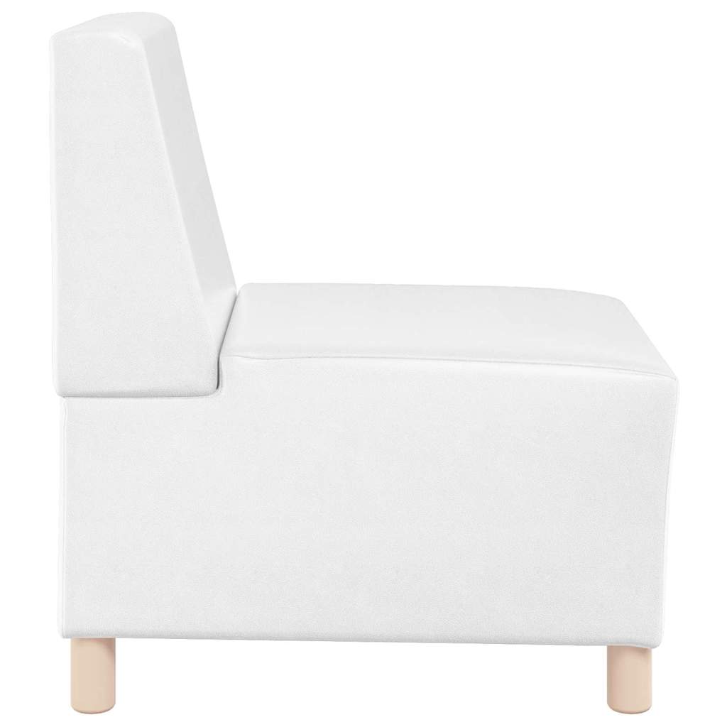 Modulsofa Enhed Uden Arme 3 Pcs Hvid 55 X 74 X 82 Cm Faux Læder - Billede 6