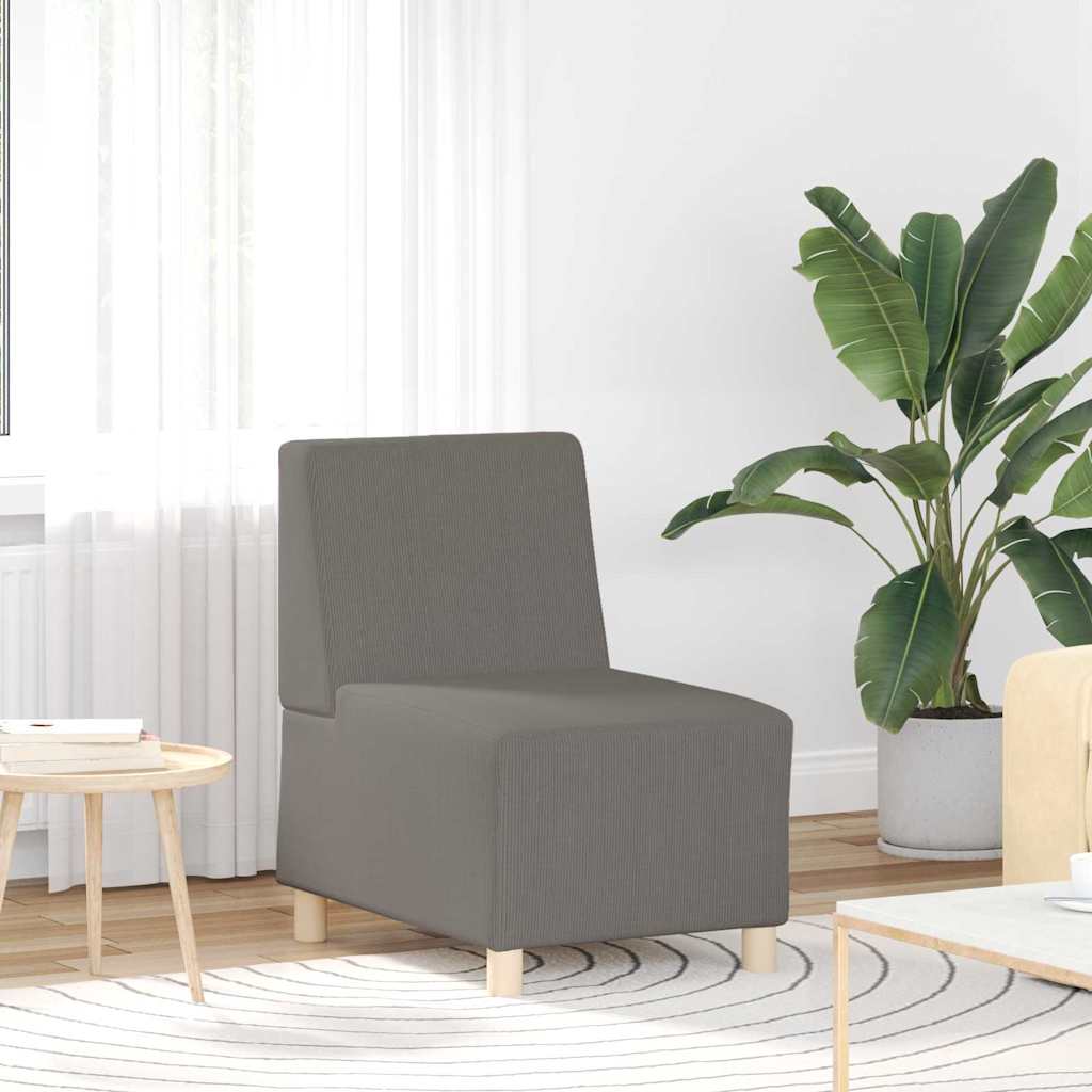 Modulsofa Enhed Uden Arme 3 Pcs Lysegrå 55 X 74 X 82 Cm - Billede 3