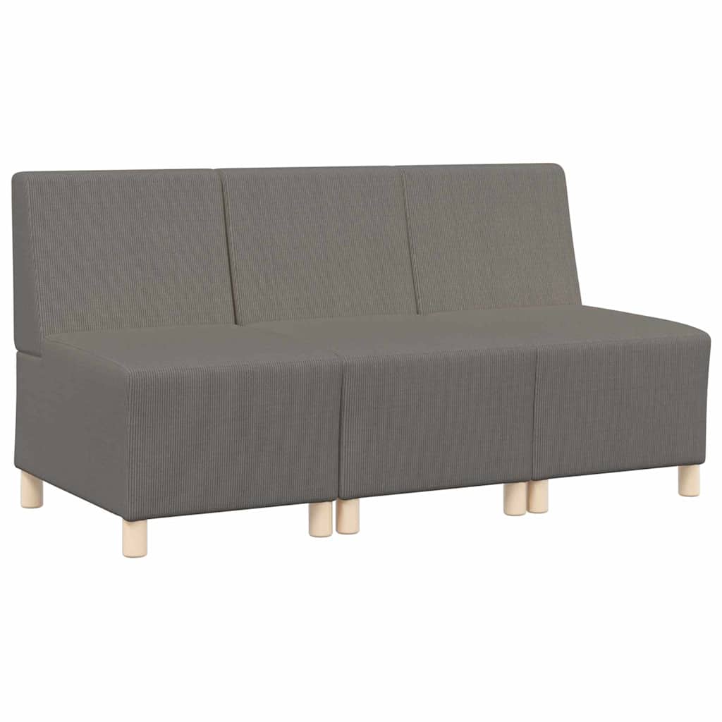 Modulsofa Enhed Uden Arme 3 Pcs Lysegrå 55 X 74 X 82 Cm - Billede 2