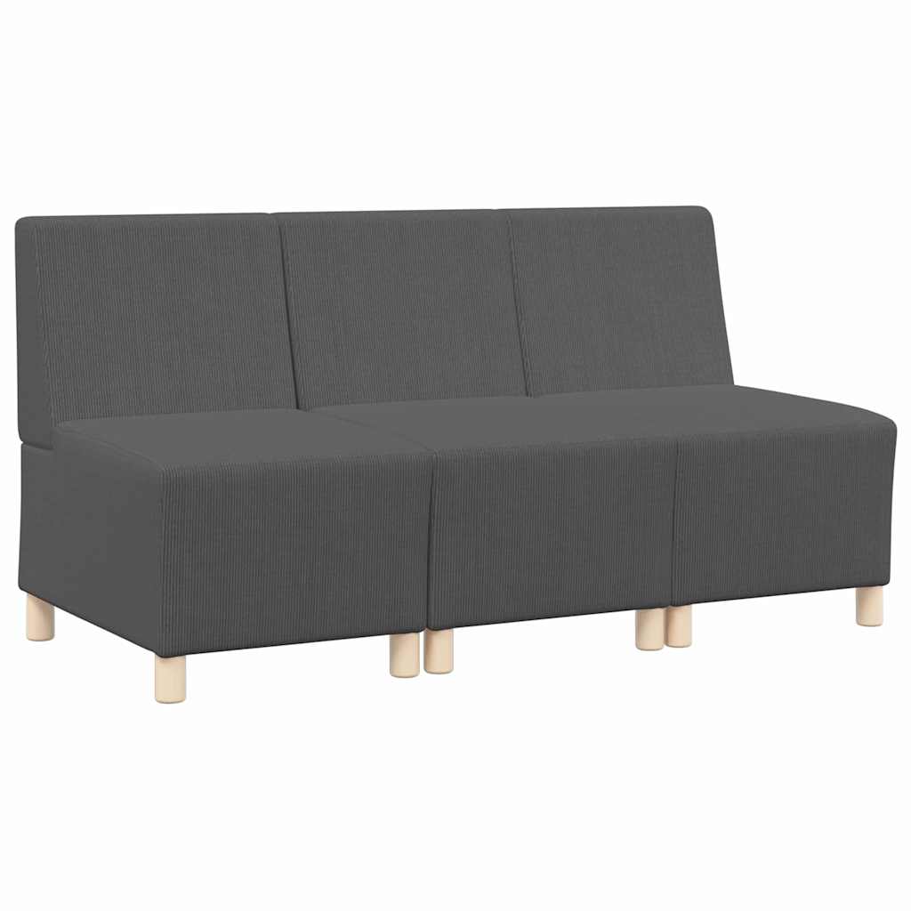 Modulsofa Enhed Uden Arme 3 Pcs Mørkegrå 55 X 74 X 82 Cm - Billede 2