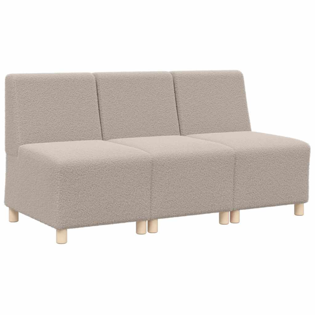 Modulsofa Enhed Uden Arme 3 Pcs Lysegrå 55 X 74 X 82 Cm - Billede 2