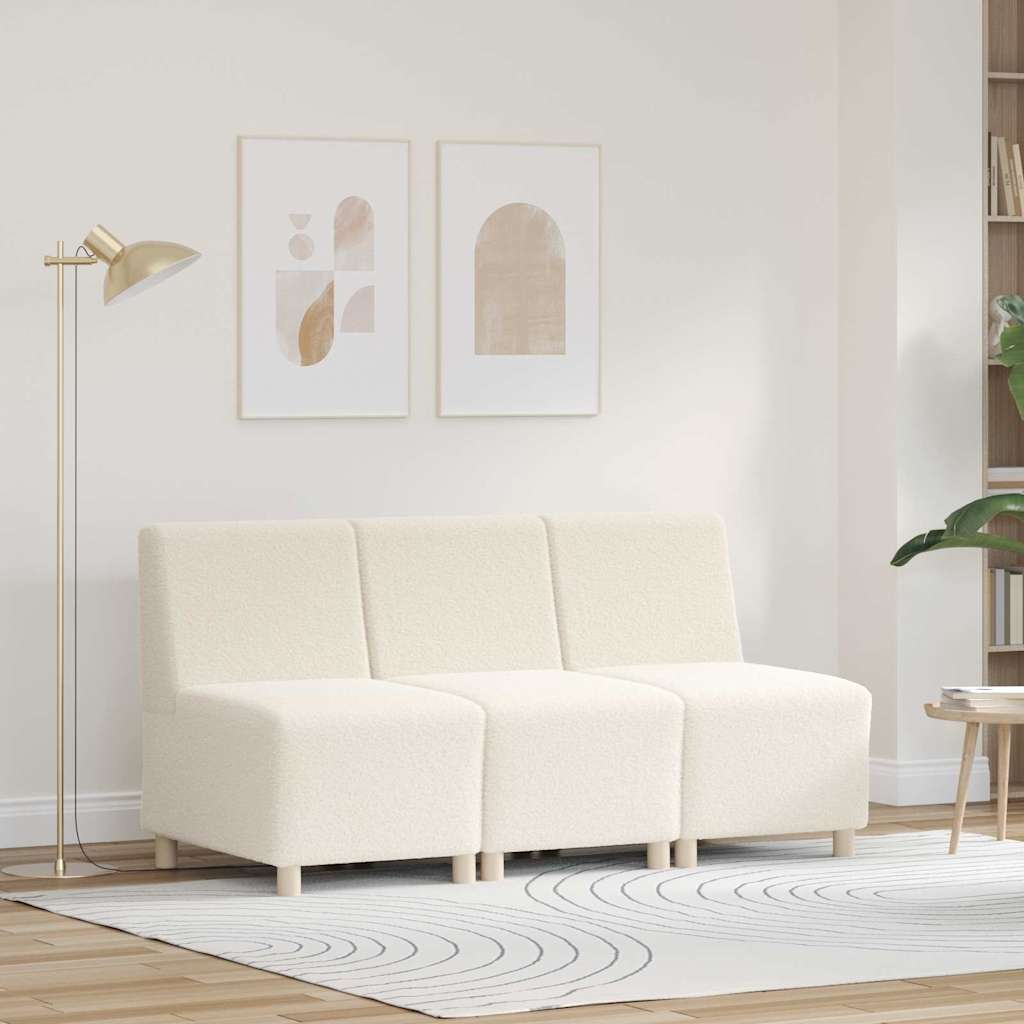 Modulsofa Enhed Uden Arme 3 Pcs Creme 55 X 74 X 82 Cm - Hovedbillede