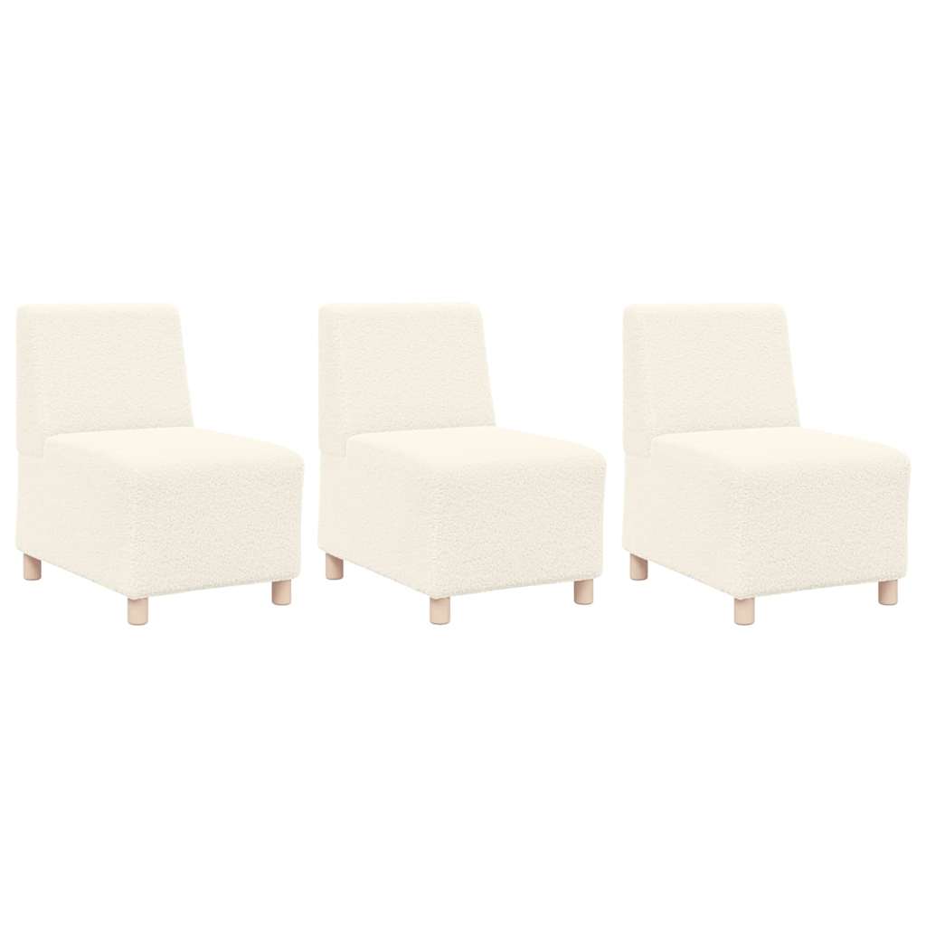 Modulsofa Enhed Uden Arme 3 Pcs Creme 55 X 74 X 82 Cm - Billede 2