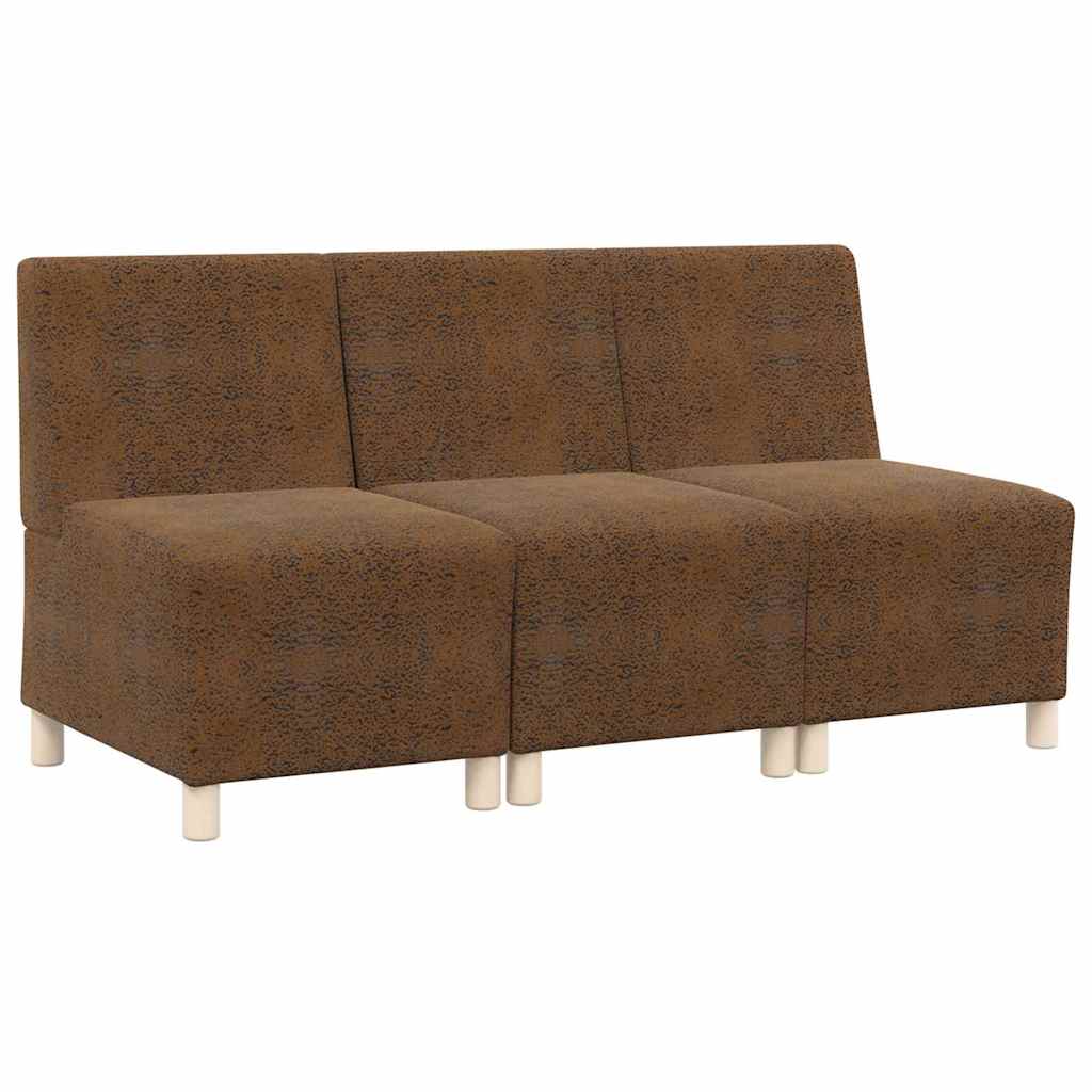 Modulsofa Enhed Uden Arme 3 Pcs Brun 55 X 74 X 82 Cm - Billede 2