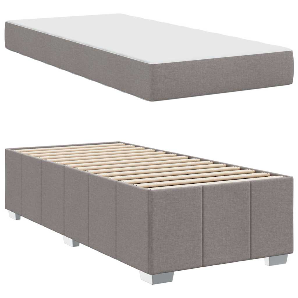 Sengestel Med Madras Gråbrun 80 X 200 Cm Stof - Billede 5