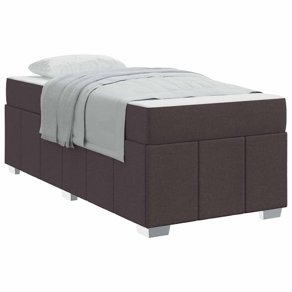 Sengestel Med Madras Mørkebrun 90 X 190 Cm Stof - Billede 3