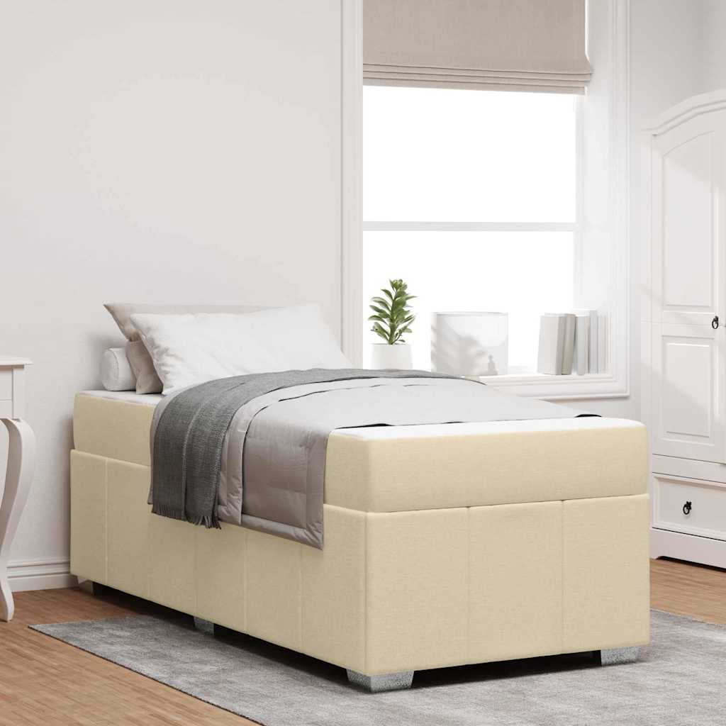 Sengestel Med Madras Creme 90 X 200 Cm Stof - Hovedbillede
