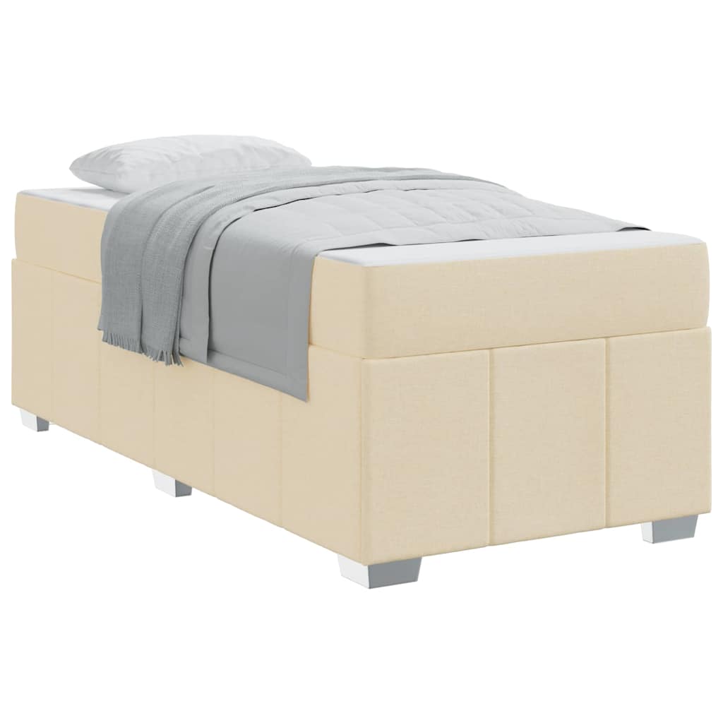 Sengestel Med Madras Creme 90 X 200 Cm Stof - Billede 3