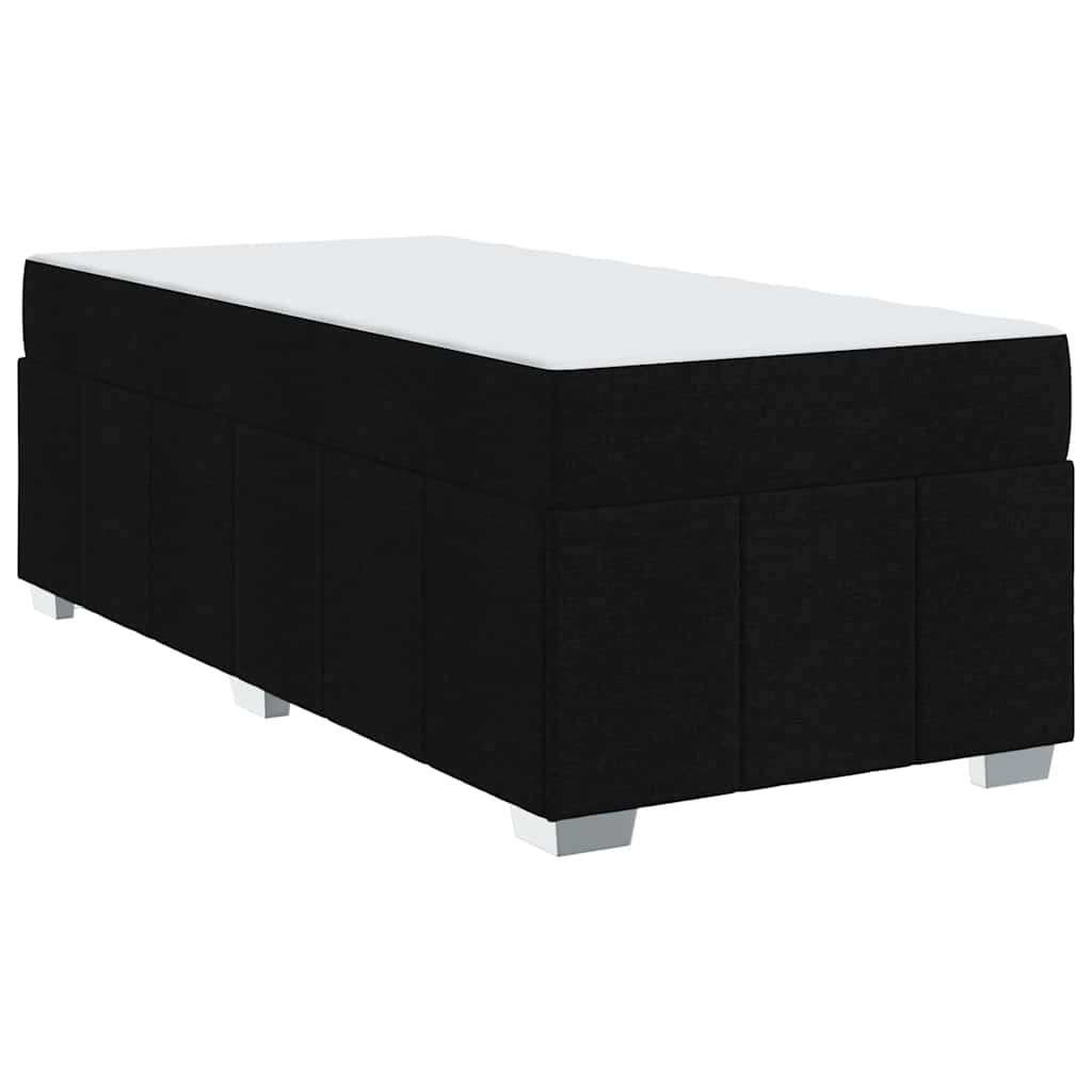 Sengestel Med Madras Sort 100 X 200 Cm Stof - Billede 2
