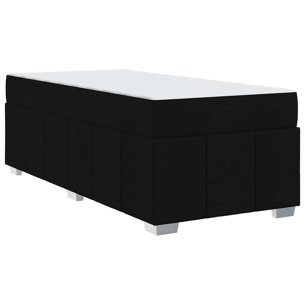 Sengestel Med Madras Sort 100 X 200 Cm Stof - Billede 8