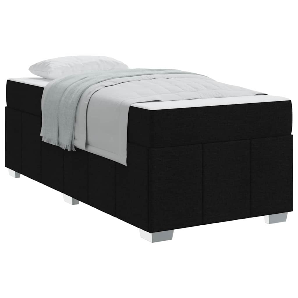 Sengestel Med Madras Sort 100 X 200 Cm Stof - Billede 3