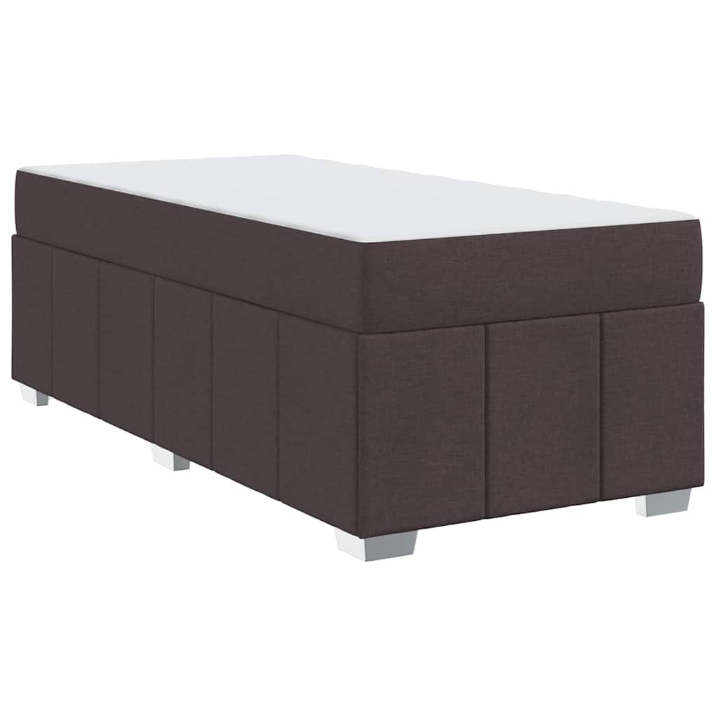 Sengestel Med Madras Mørkebrun 100 X 200 Cm Stof - Billede 2