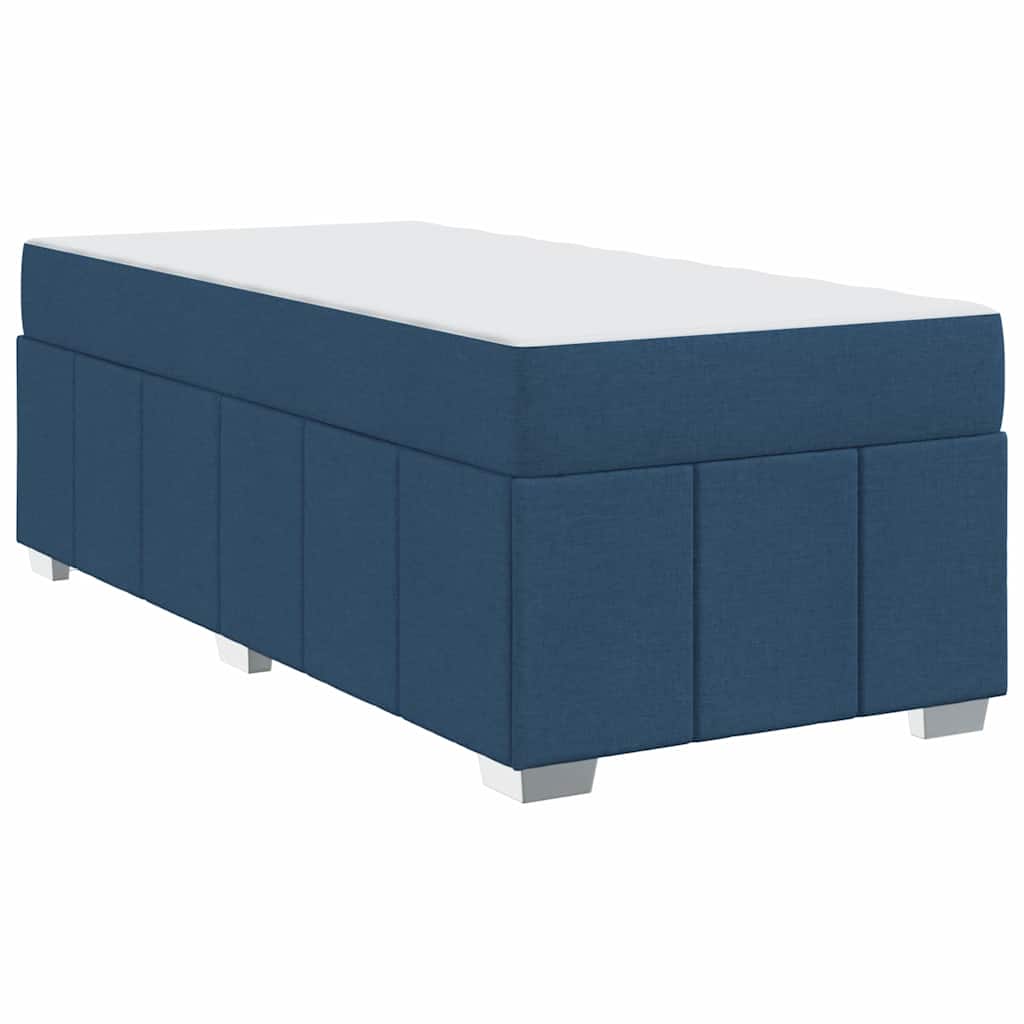 Sengestel Med Madras Blå 120 X 190 Cm Stof - Billede 2