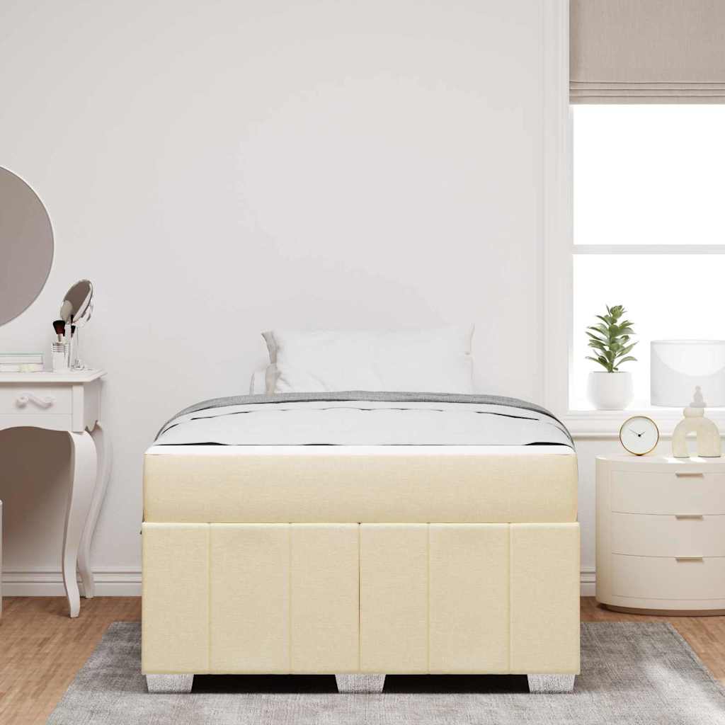Sengestel Med Madras Creme 120 X 200 Cm Stof - Billede 4